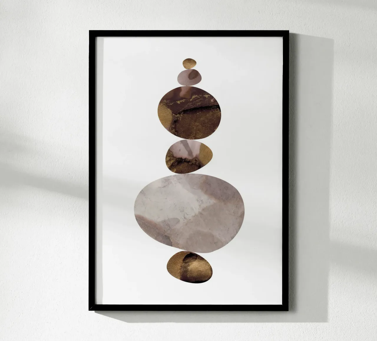 Balanced Stones - Rose Brown hahnemühle by DesignDoula Grafik