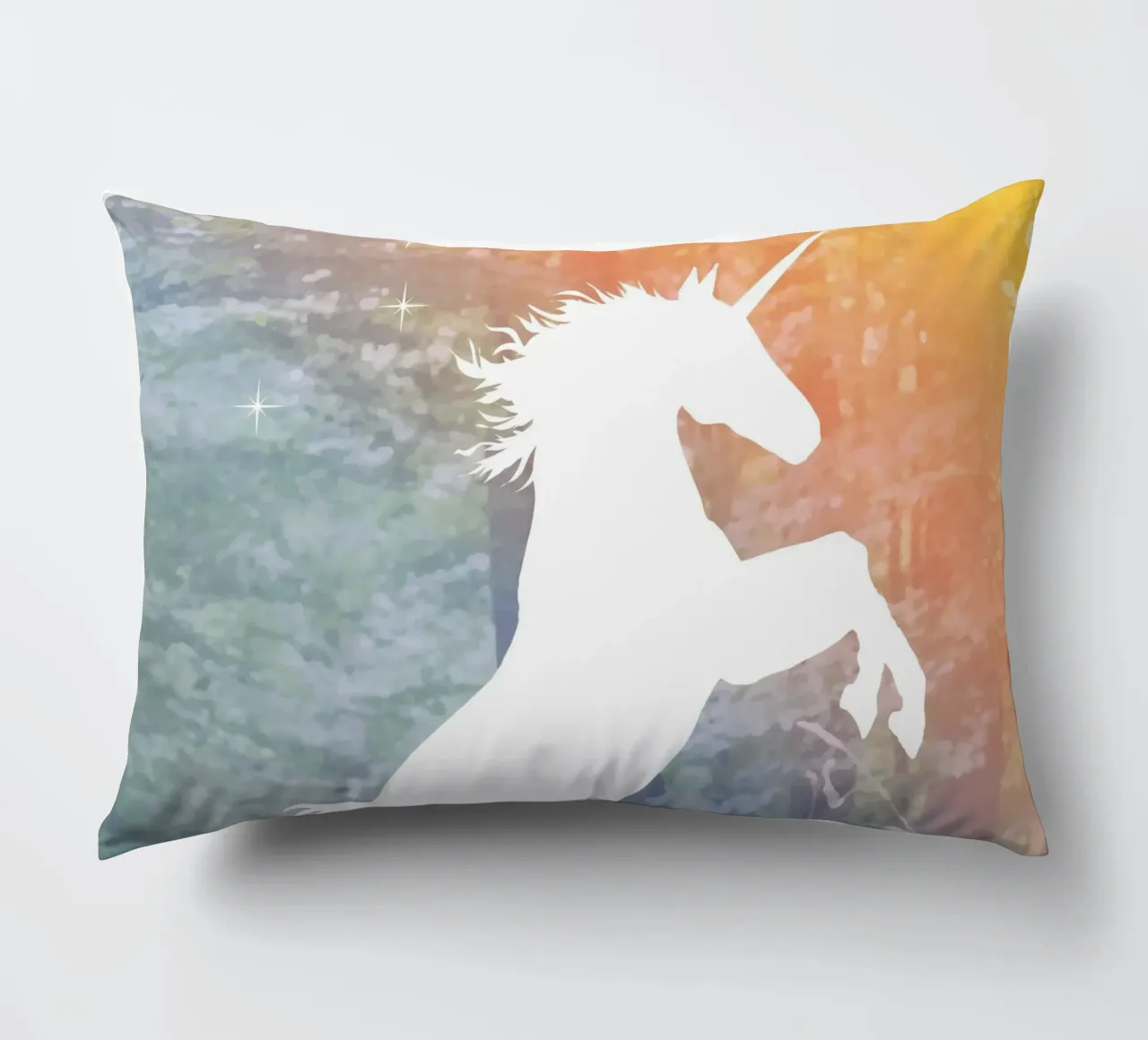 Mystical unicorn in the enchanted forest decorative cushion by namosh