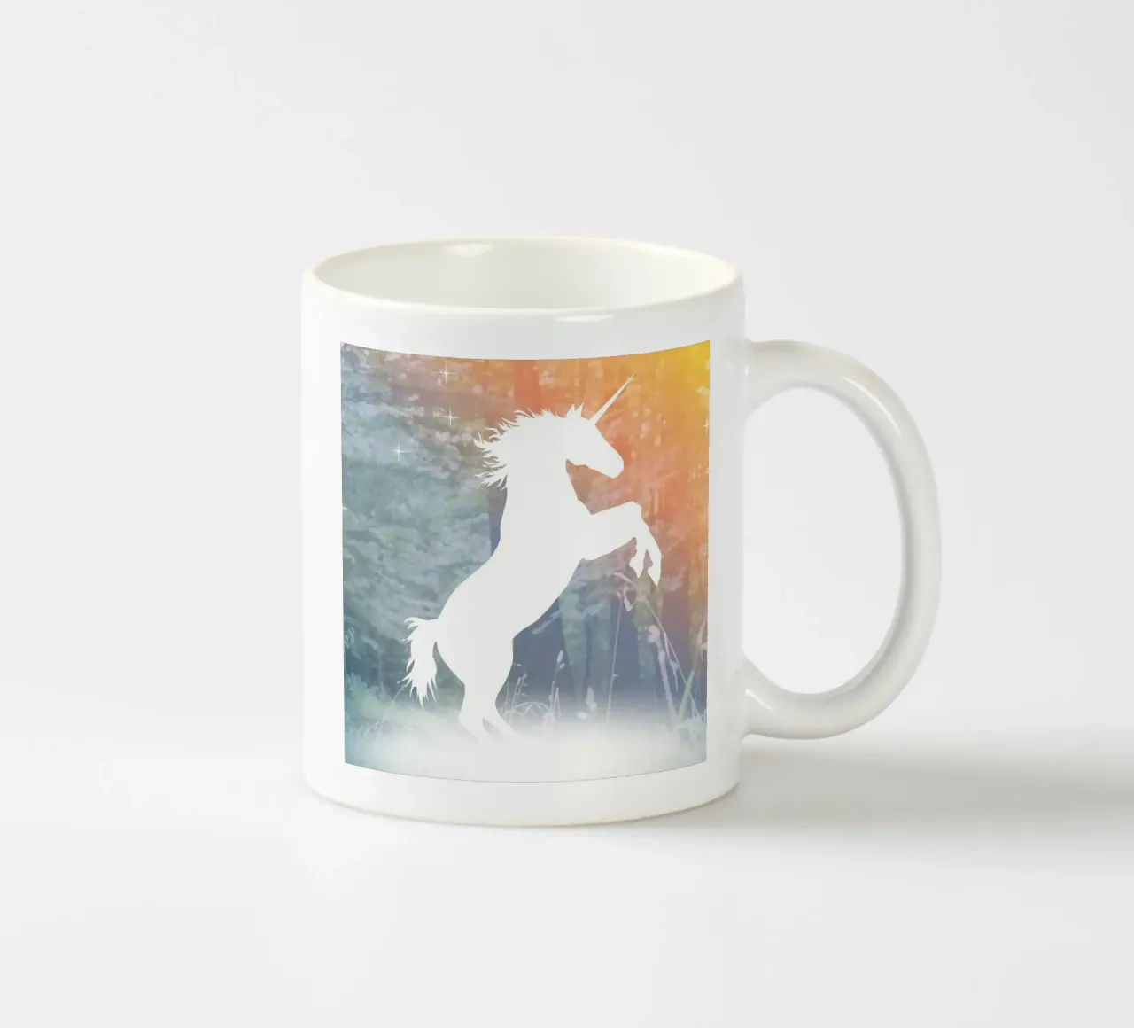 Mystical unicorn in the enchanted forest ceramic mug by namosh