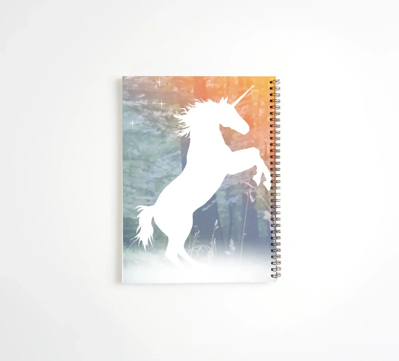 Mystical unicorn in the enchanted forest spiral notebook by namosh