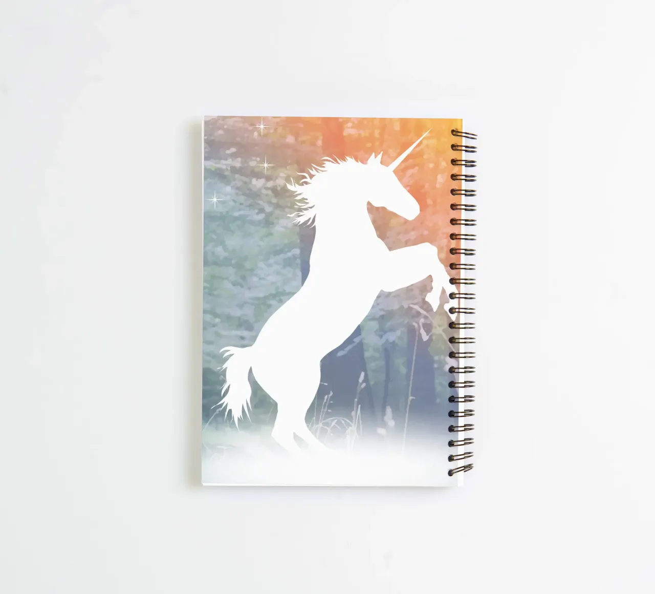 Mystical unicorn in the enchanted forest spiral notebook by namosh