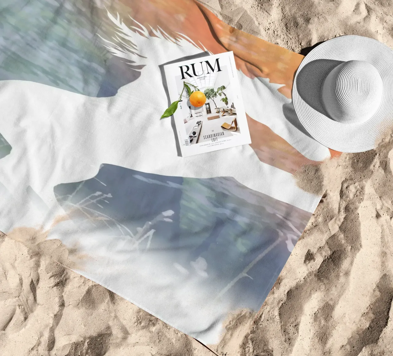 Mystical unicorn in the enchanted forest beach towel by namosh