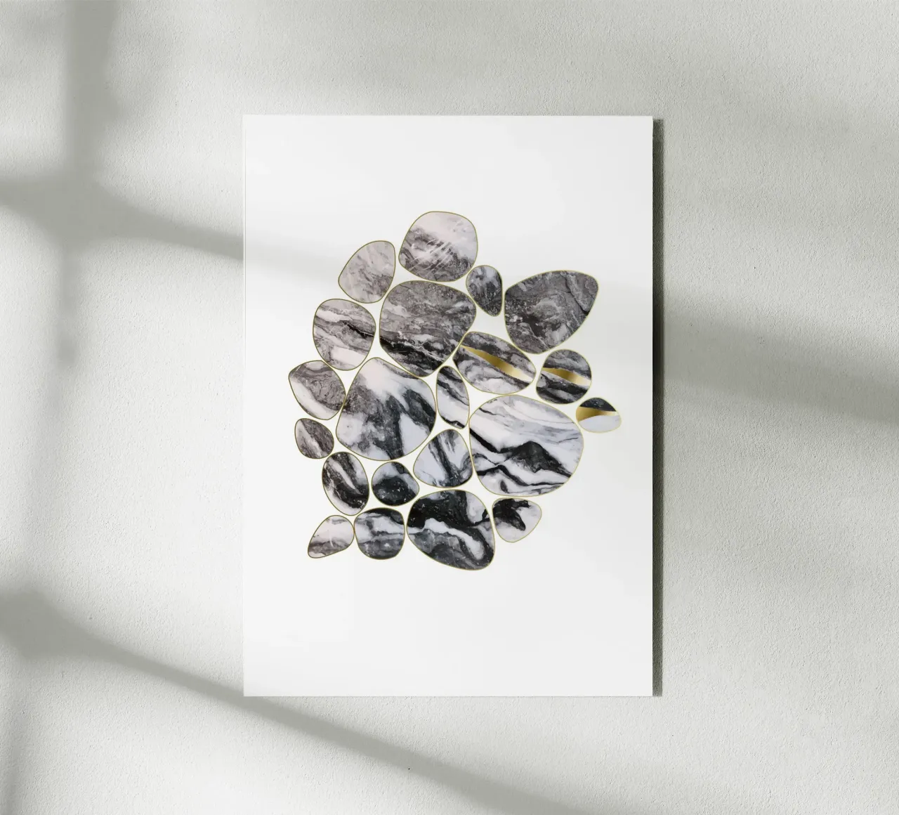 Pebble Graphics - Black-Gold Marble alluminio dibond da DesignDoula Grafik