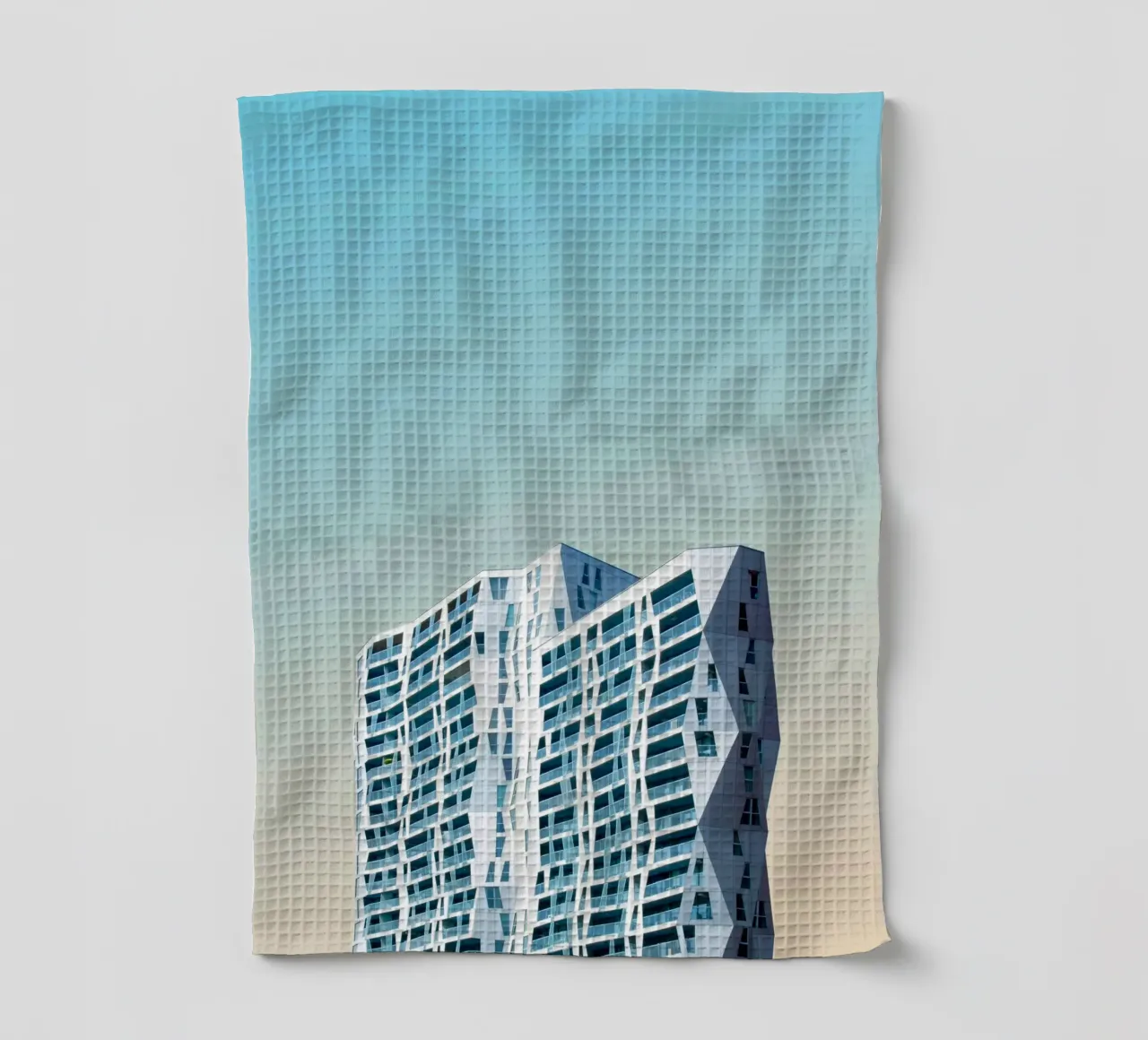 edificio geometrico di grande altezza canovaccio da cucina da pastel color shape