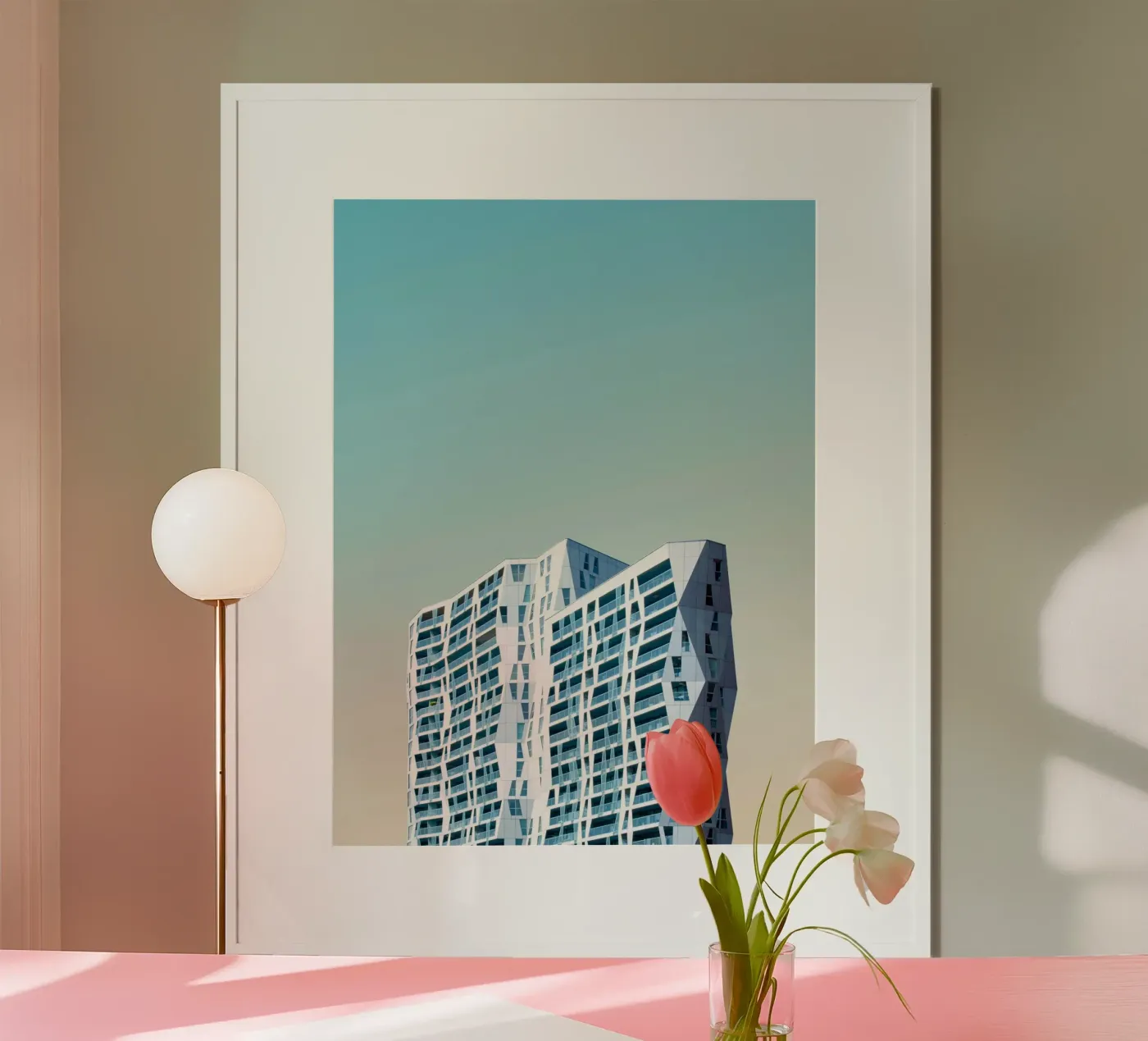 edificio geometrico di grande altezza poster da pastel color shape