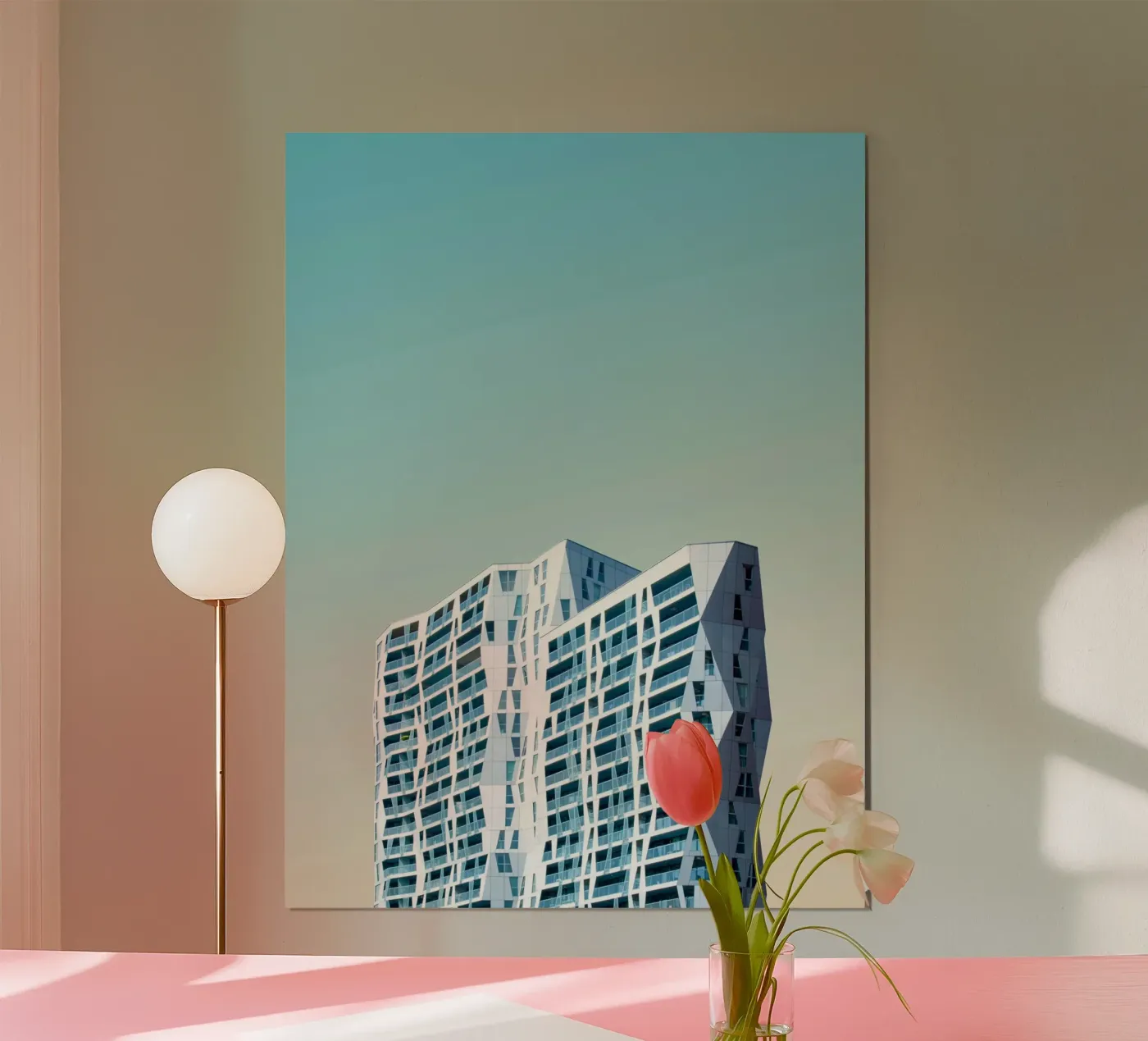 edificio geometrico di grande altezza poster da pastel color shape