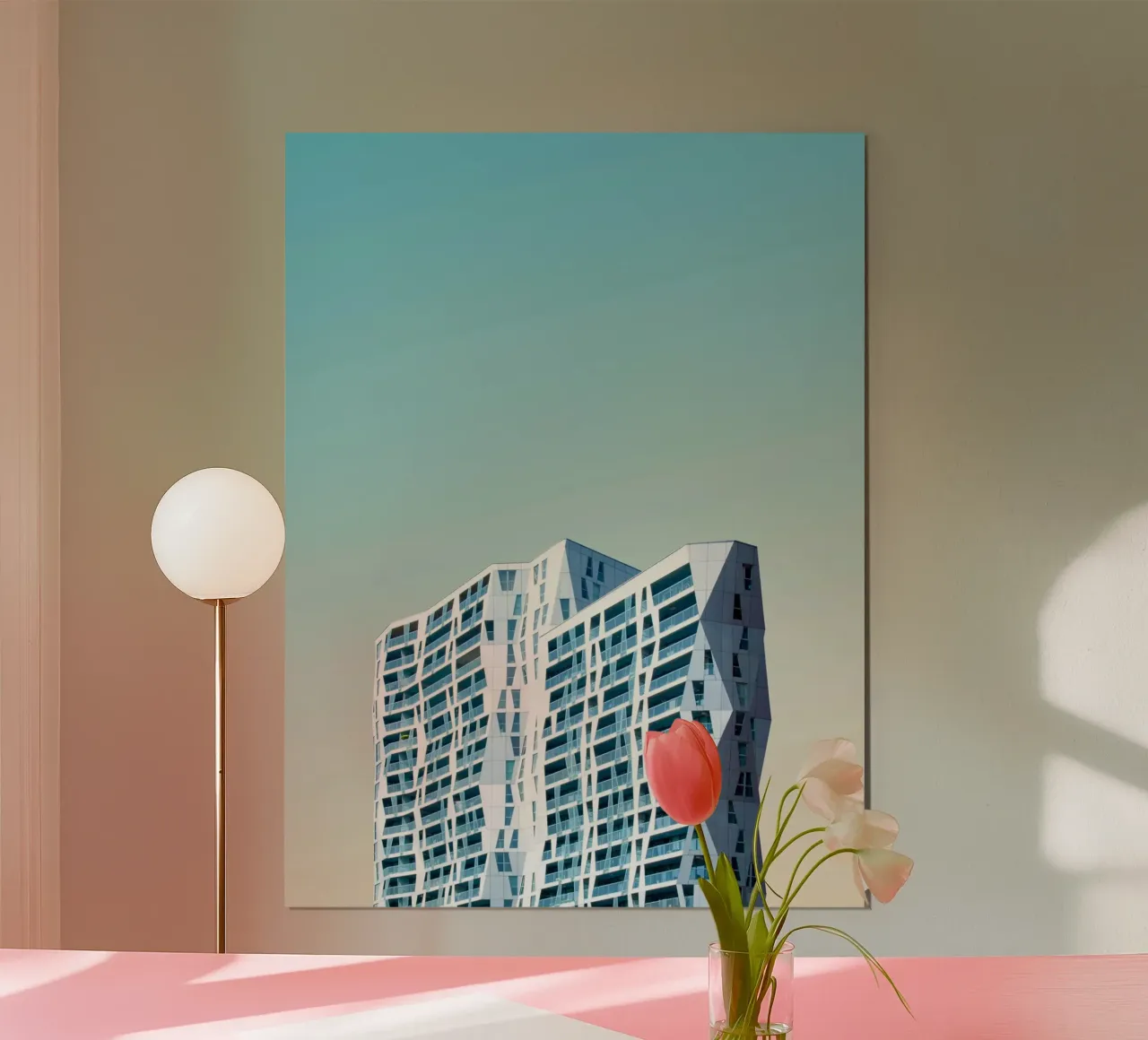 edificio geometrico di grande altezza poster da pastel color shape