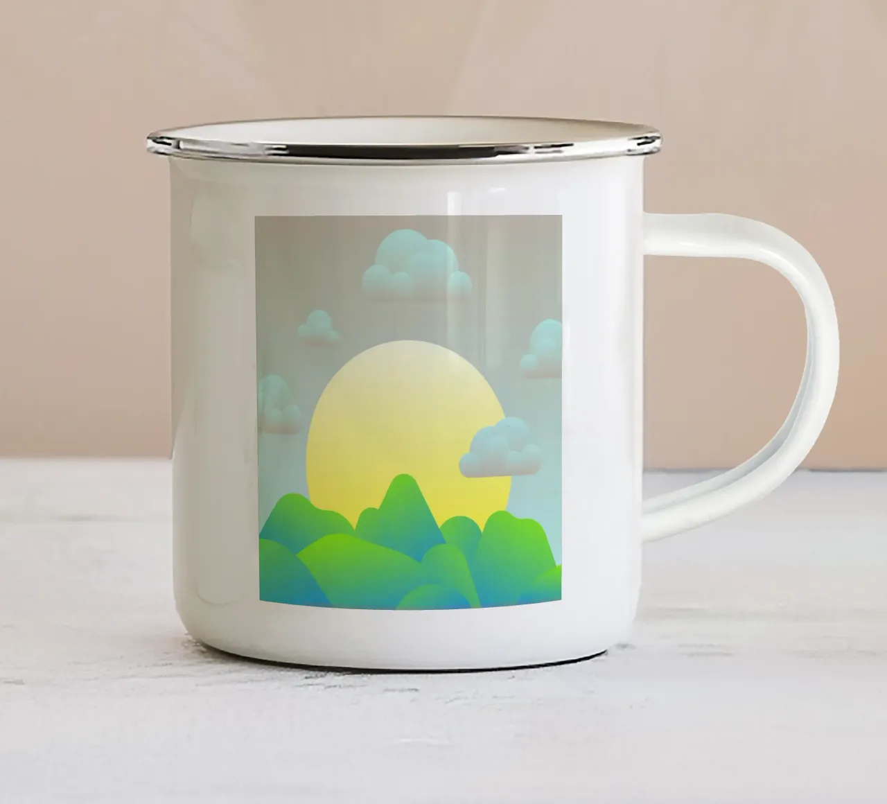 rotolamento del verde tazza in smalto da pastel color shape