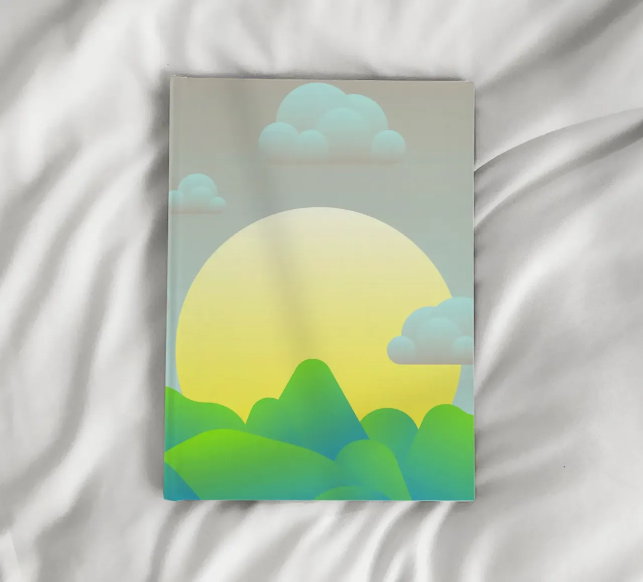 greenery rolling notebook by pastel color shape