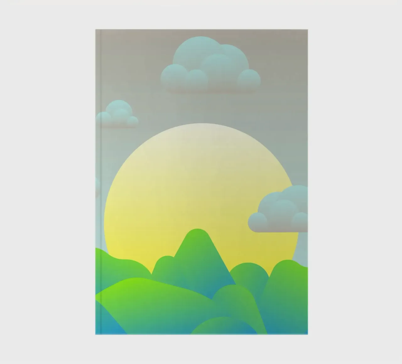 greenery rolling notebook by pastel color shape