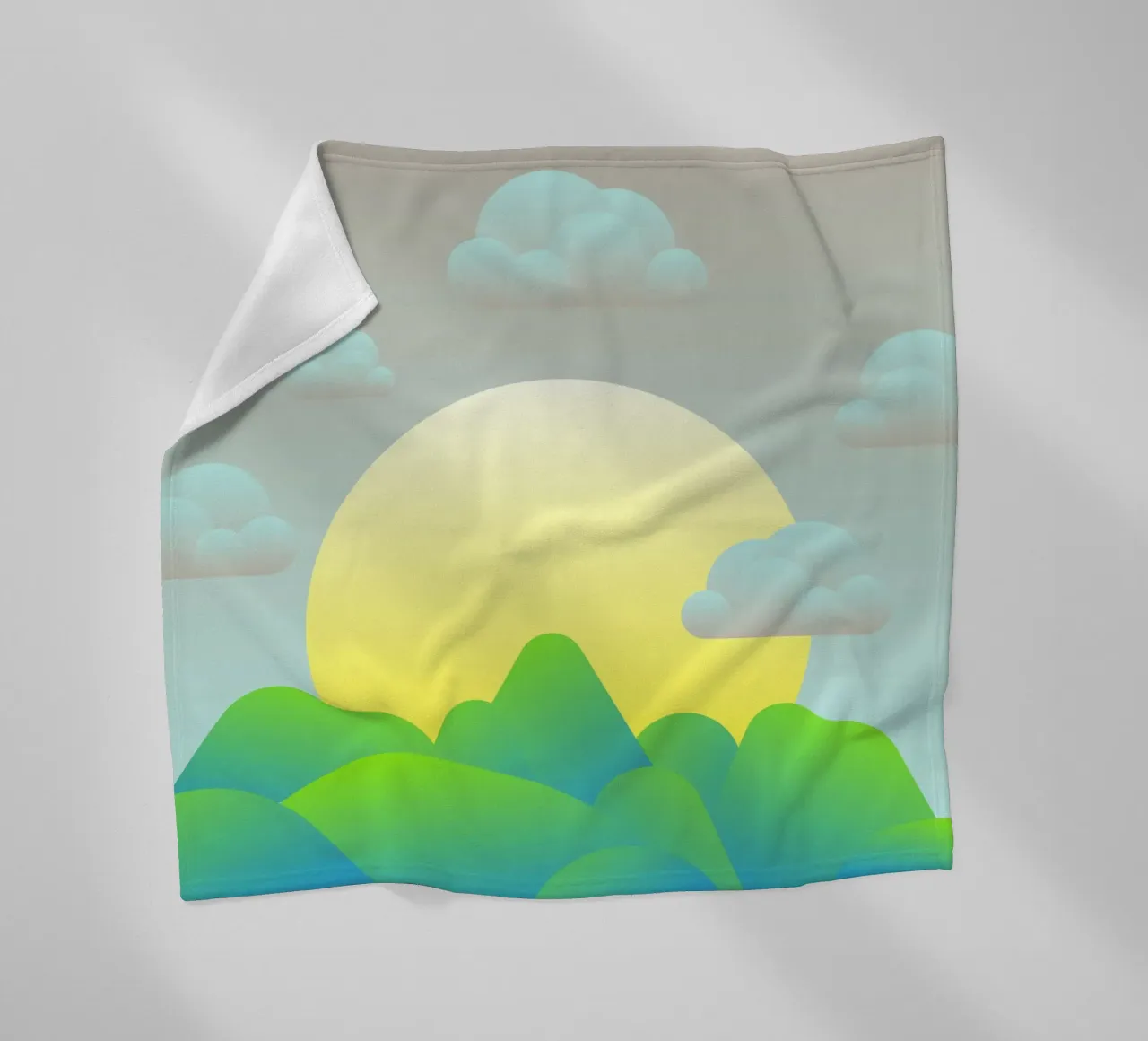 greenery rolling fleece blanket by pastel color shape
