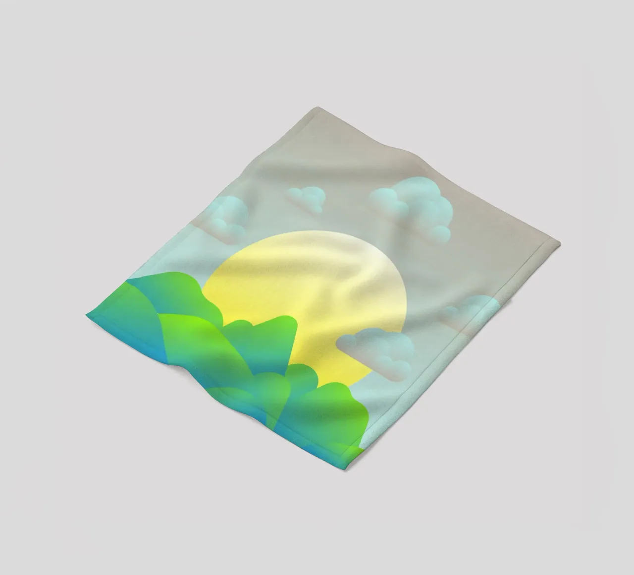 greenery rolling fleece blanket by pastel color shape