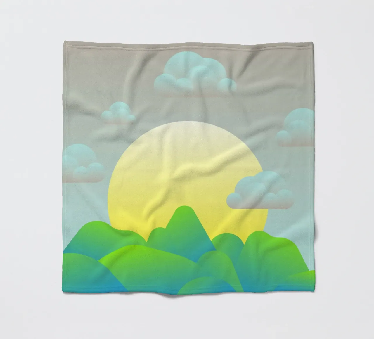 greenery rolling fleece blanket by pastel color shape
