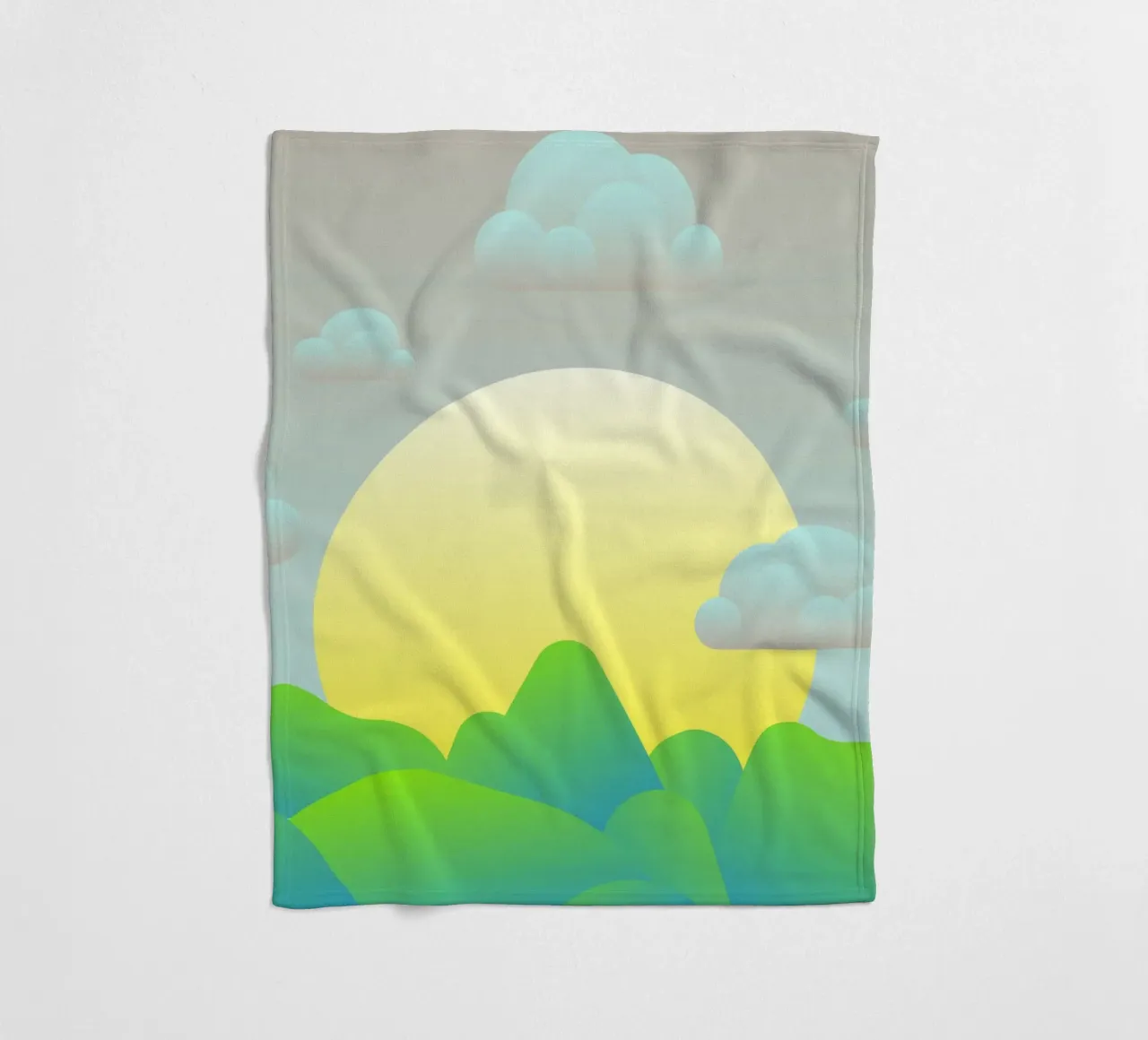 greenery rolling fleece blanket by pastel color shape