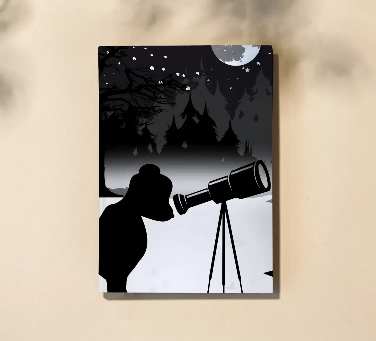 Bear with telescope under the starry sky notebook by namosh