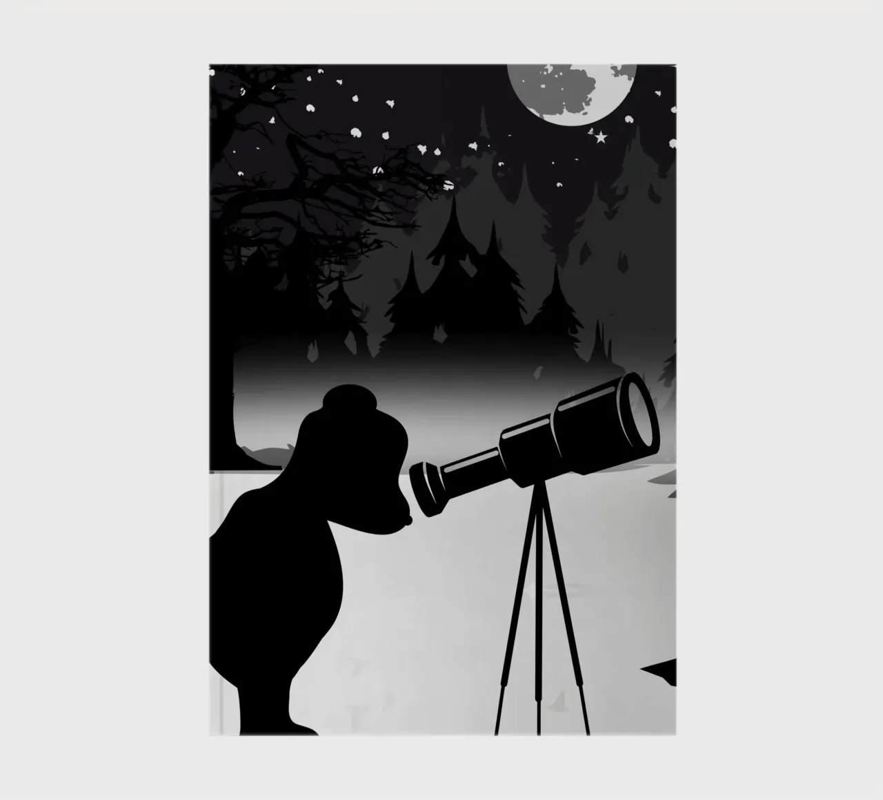 Bear with telescope under the starry sky notebook by namosh