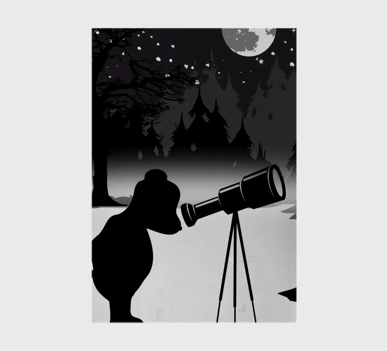 Bear with telescope under the starry sky notebook by namosh