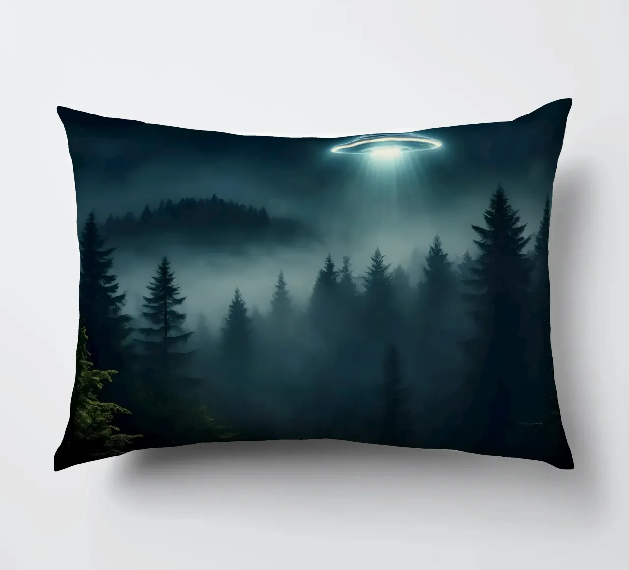 UFO in volo su una foresta cuscino da Magic Screen