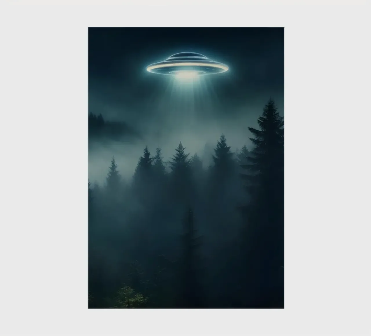 UFO flying over a forest notebook by Magic Screen