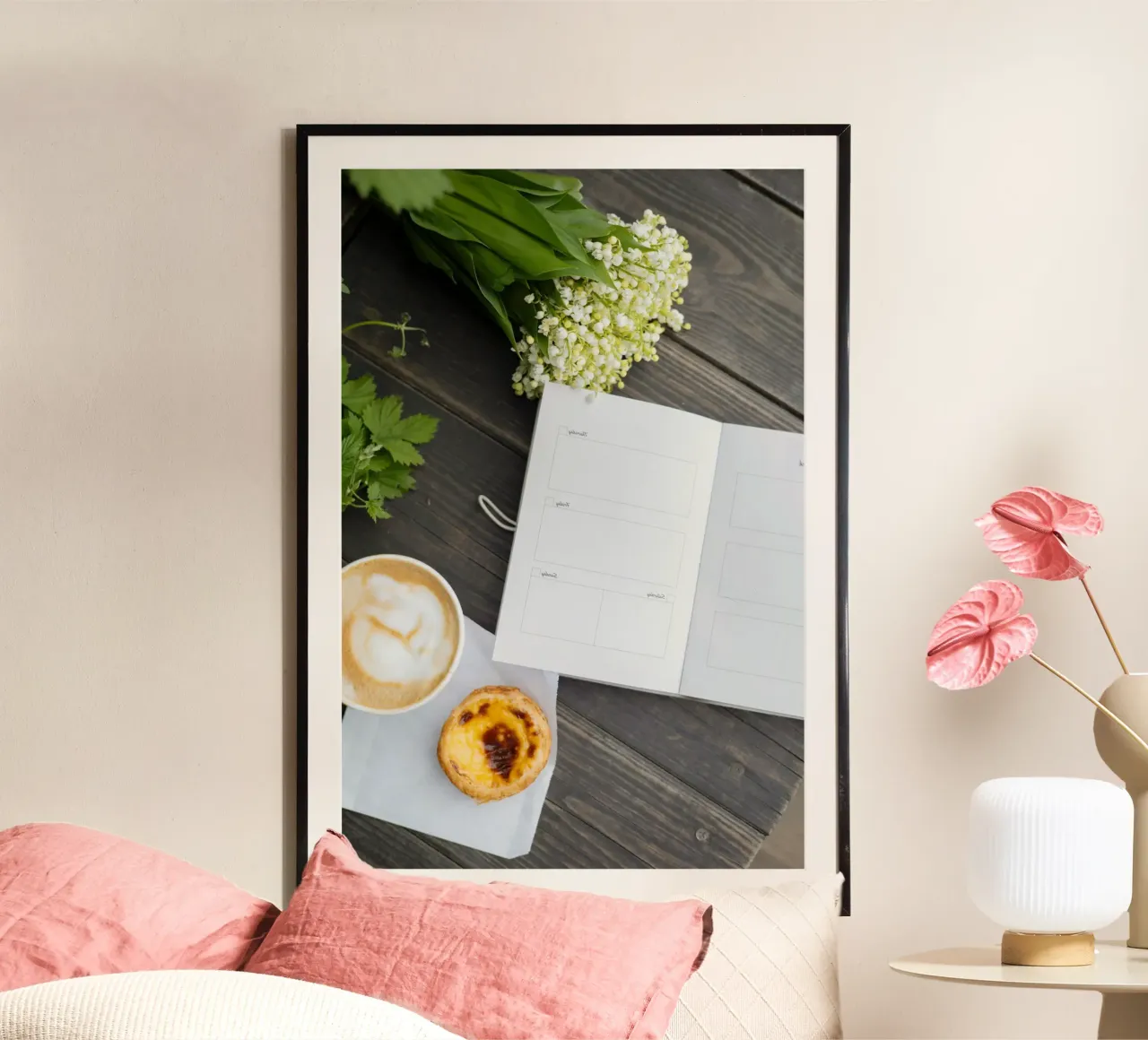 coffee notebook poster con telaio in plastica da cofa home