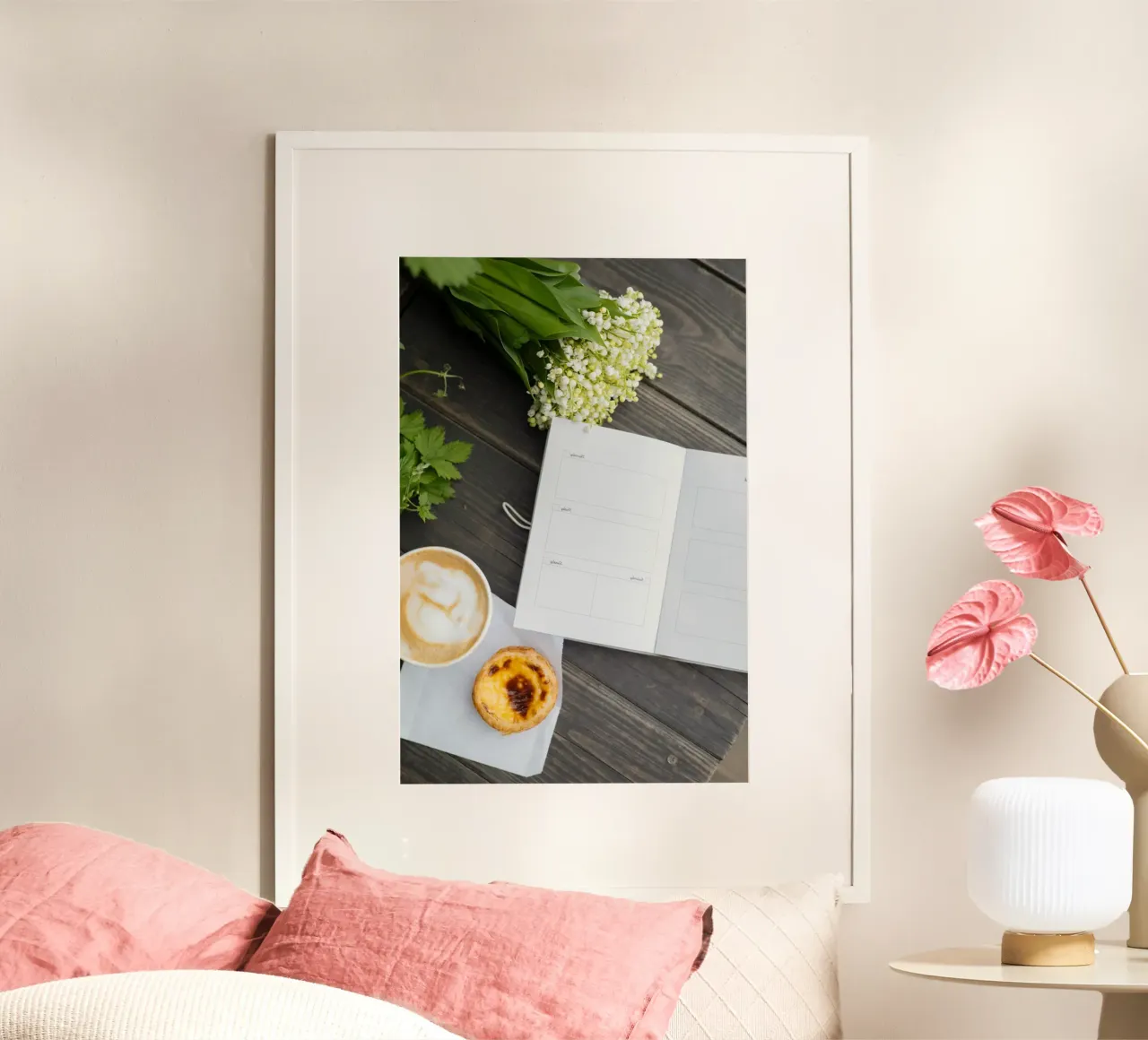 coffee notebook poster con telaio in plastica da cofa home