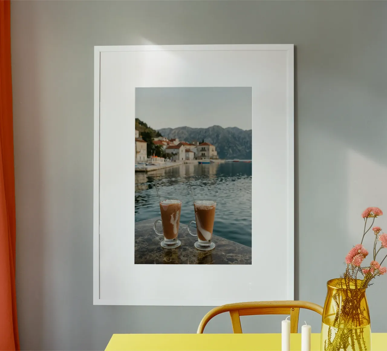 harbor relaxation poster with plastic frame by cofa home