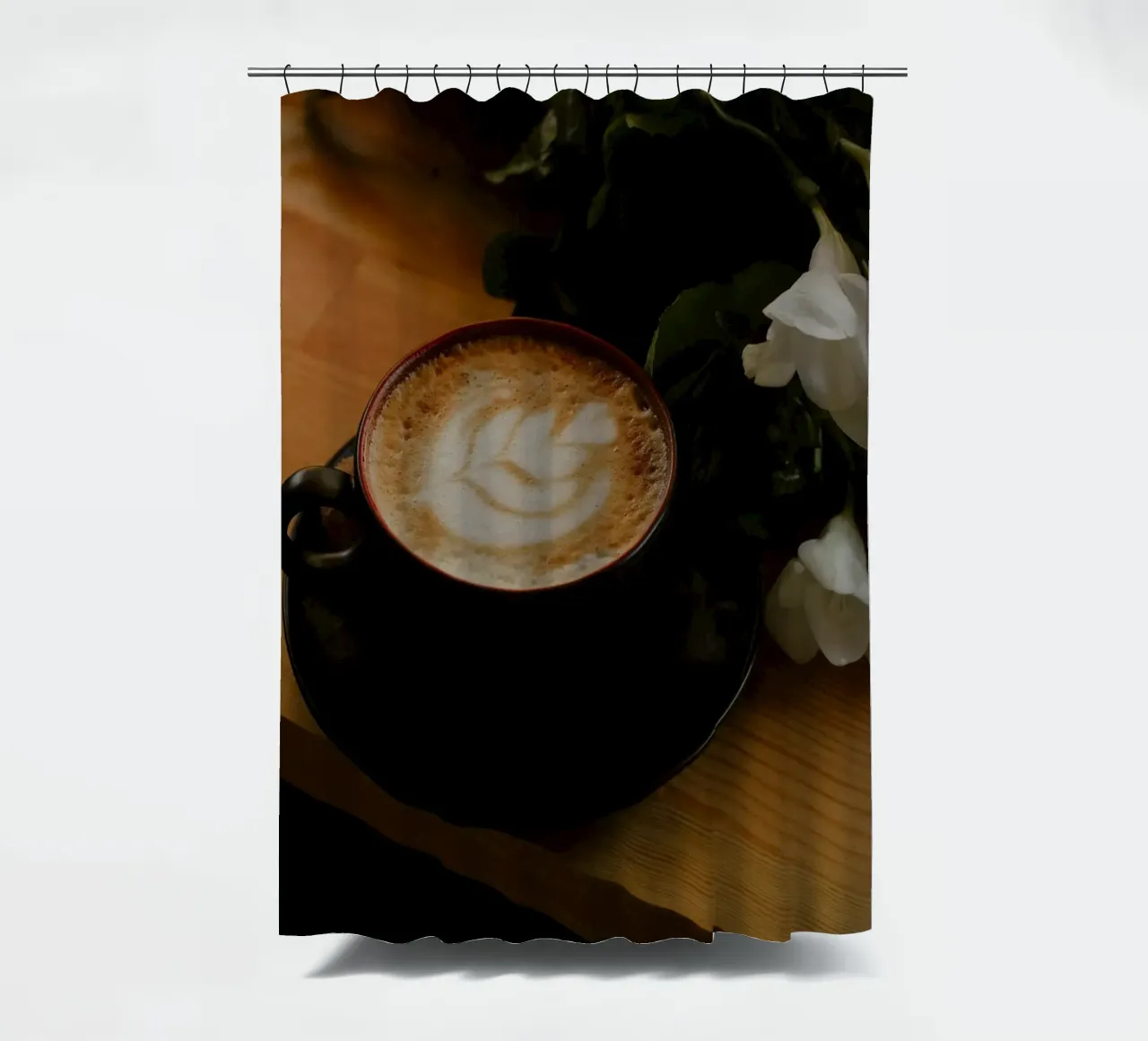 beverage white flowers Duschvorhang von cofa home
