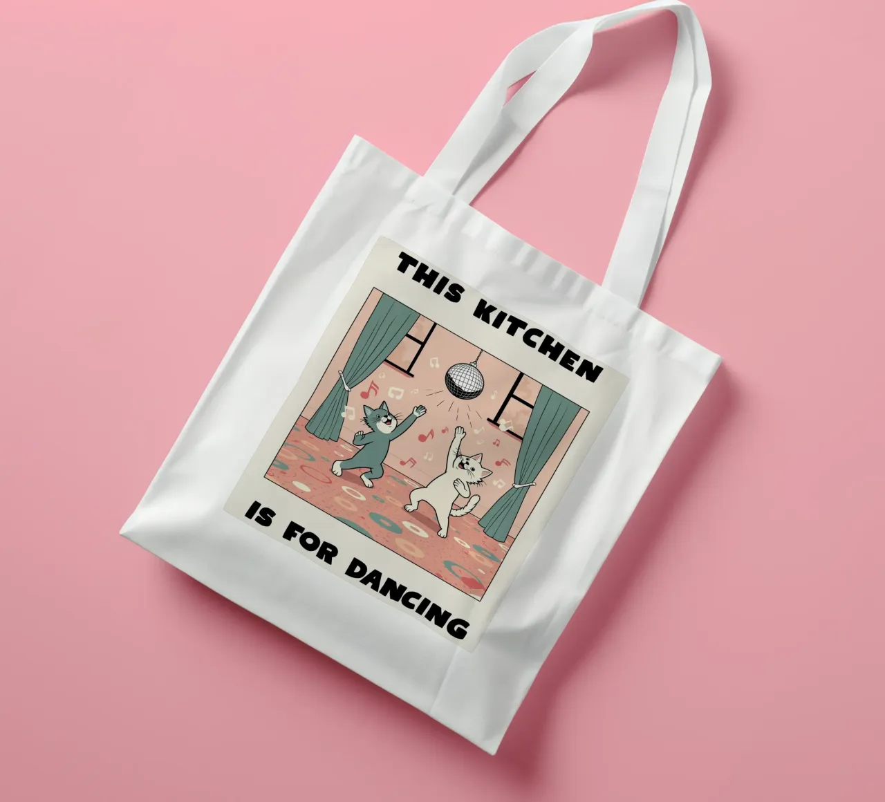 This Kitchen Is for Dancing borsa in juta da Attaboy Dsgn