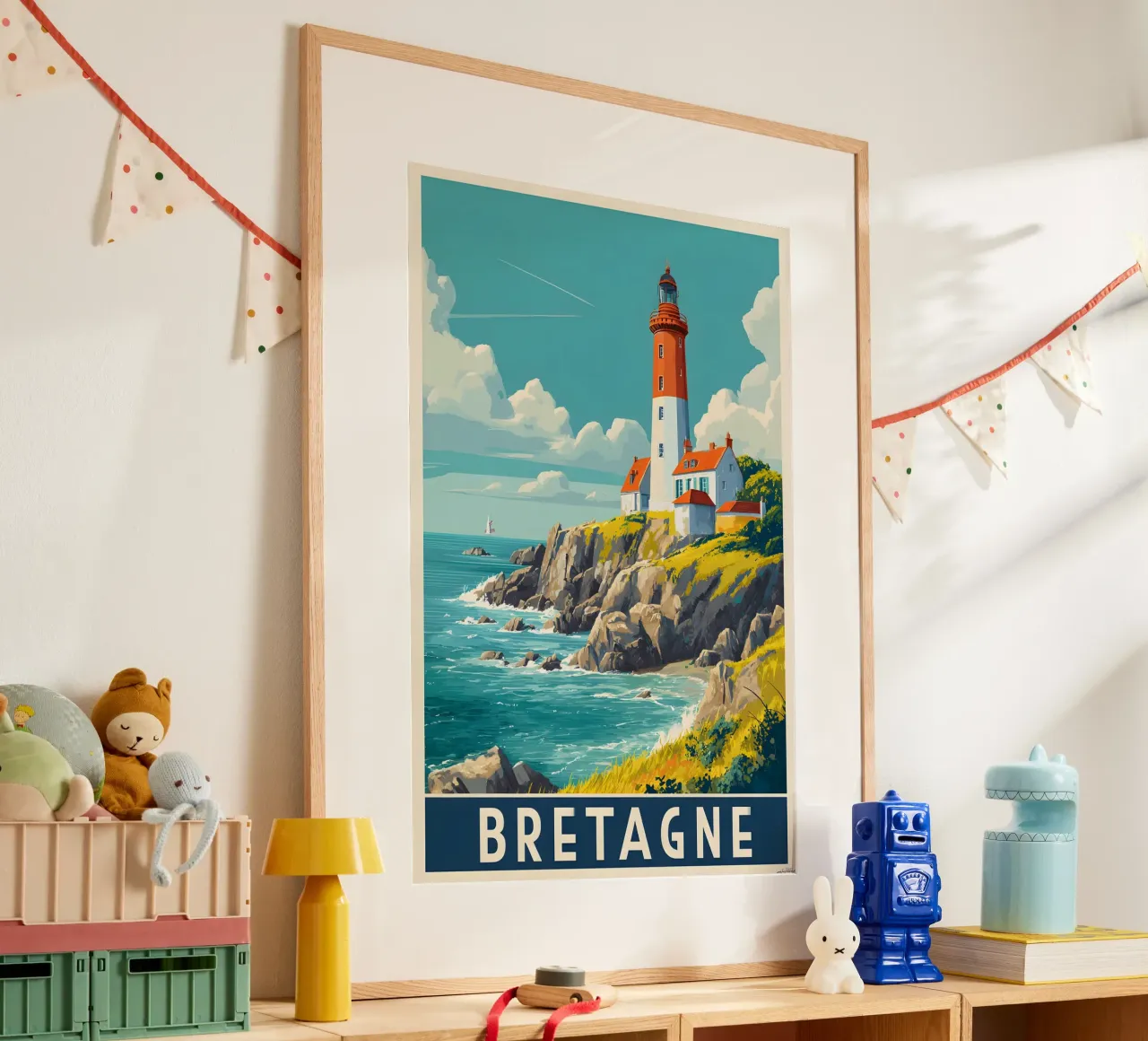 Esperienza in Bretagna poster con telaio in legno da M-Ulrich-Digital Art