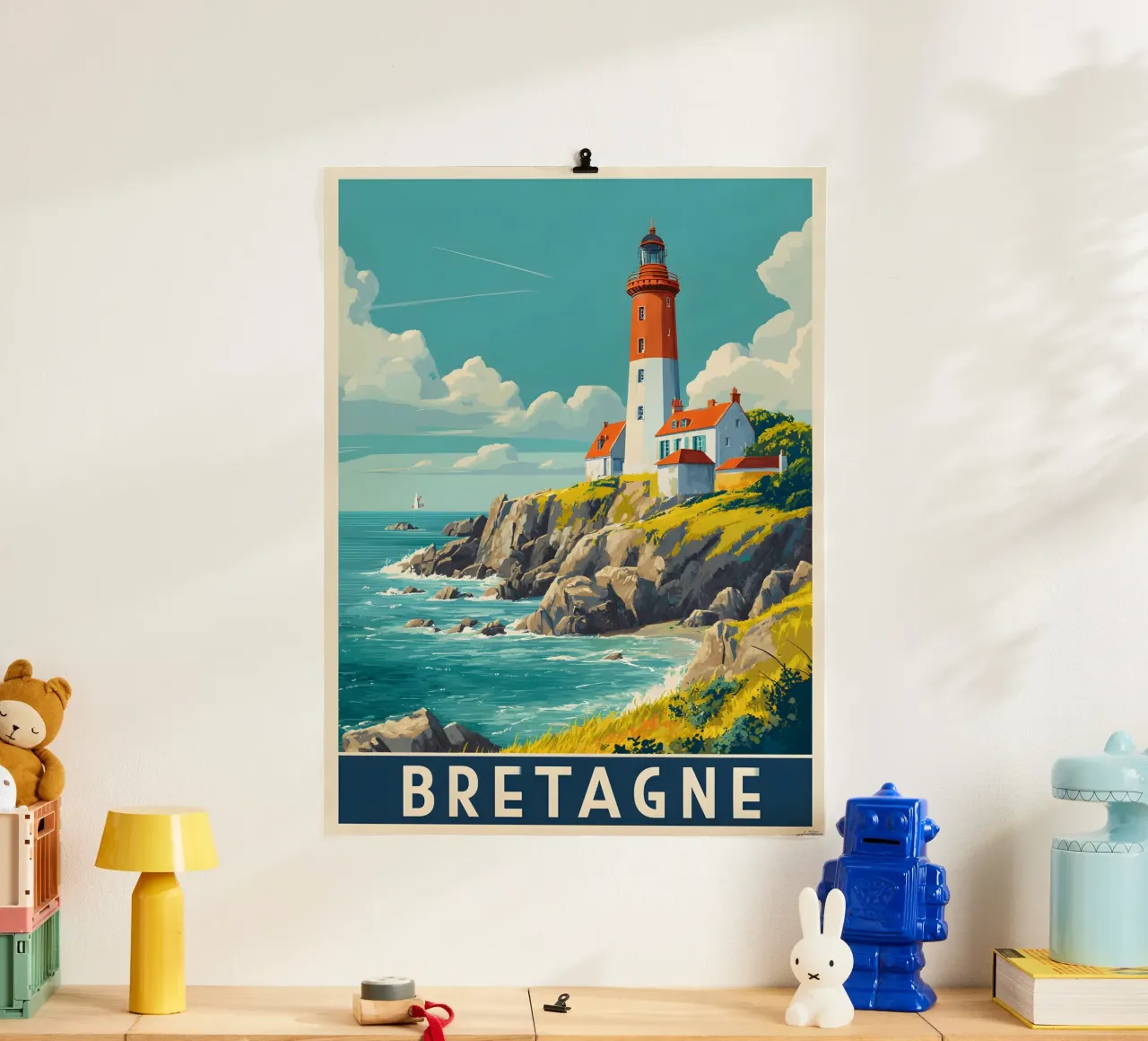 Esperienza in Bretagna poster con telaio in legno da M-Ulrich-Digital Art