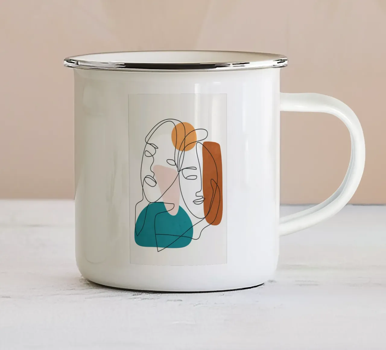 Abstract Faces 9 tazza in smalto da cityart