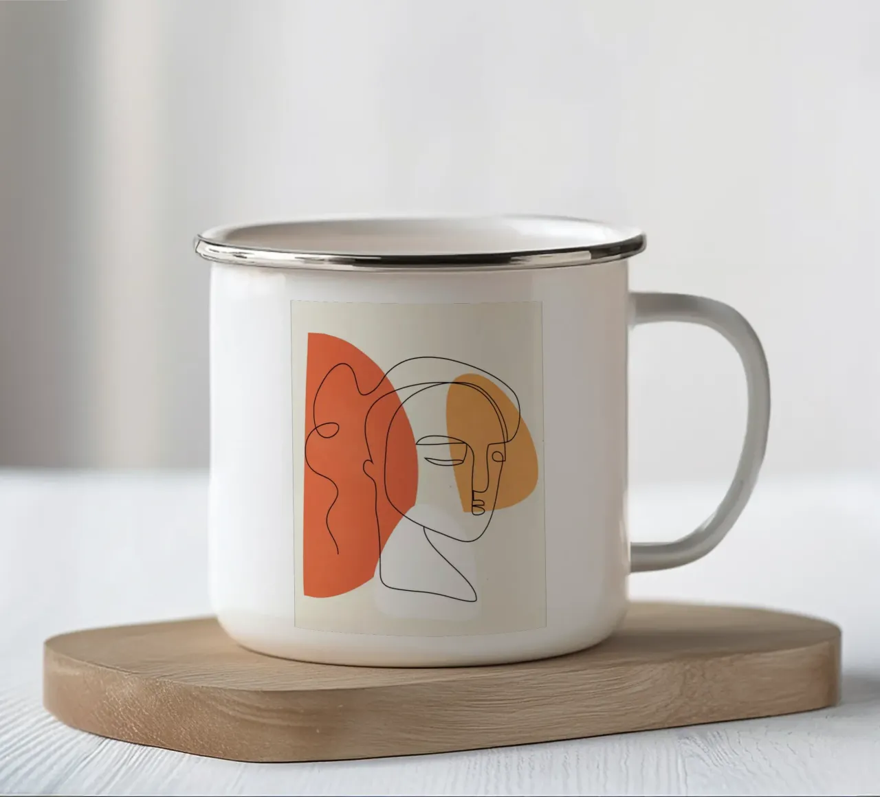 Abstract Faces 10 tazza in smalto da cityart