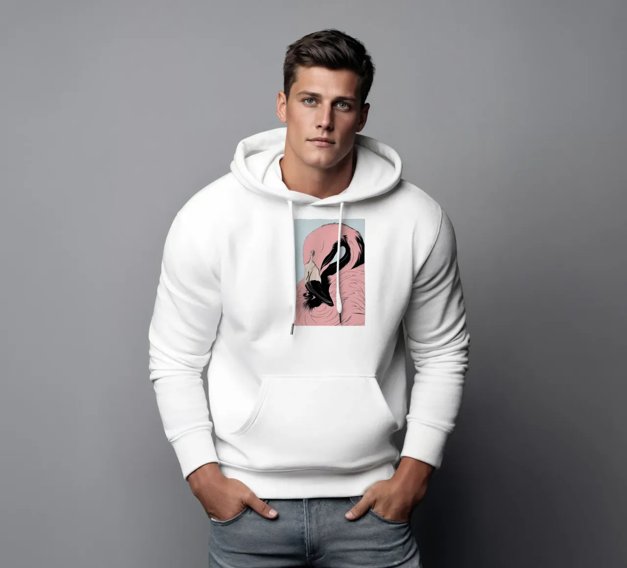 Fenicottero felpa con cappuccio da Cranio Dsgn
