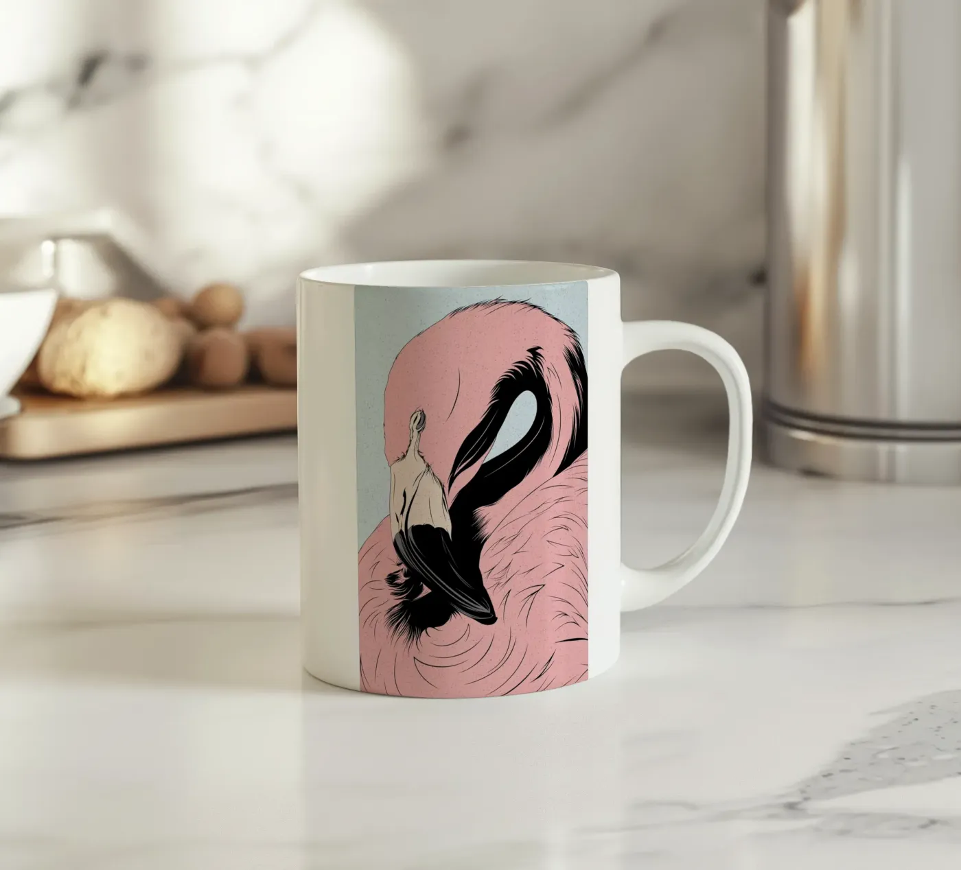 Flamingo ceramic mug by Cranio Dsgn