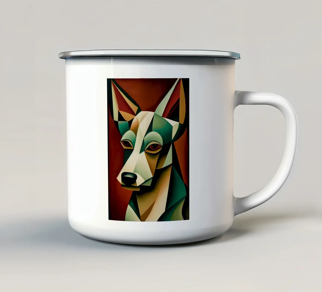 Arte geometrica del cane tazza in smalto da Brayan