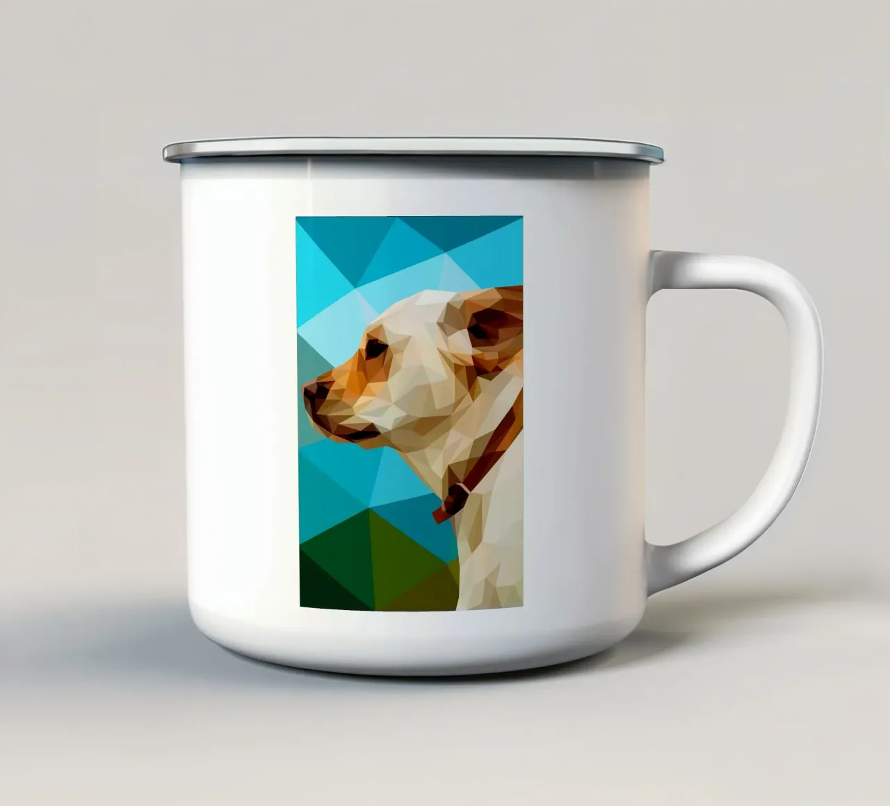 Arte geometrica del cane tazza in smalto da Brayan