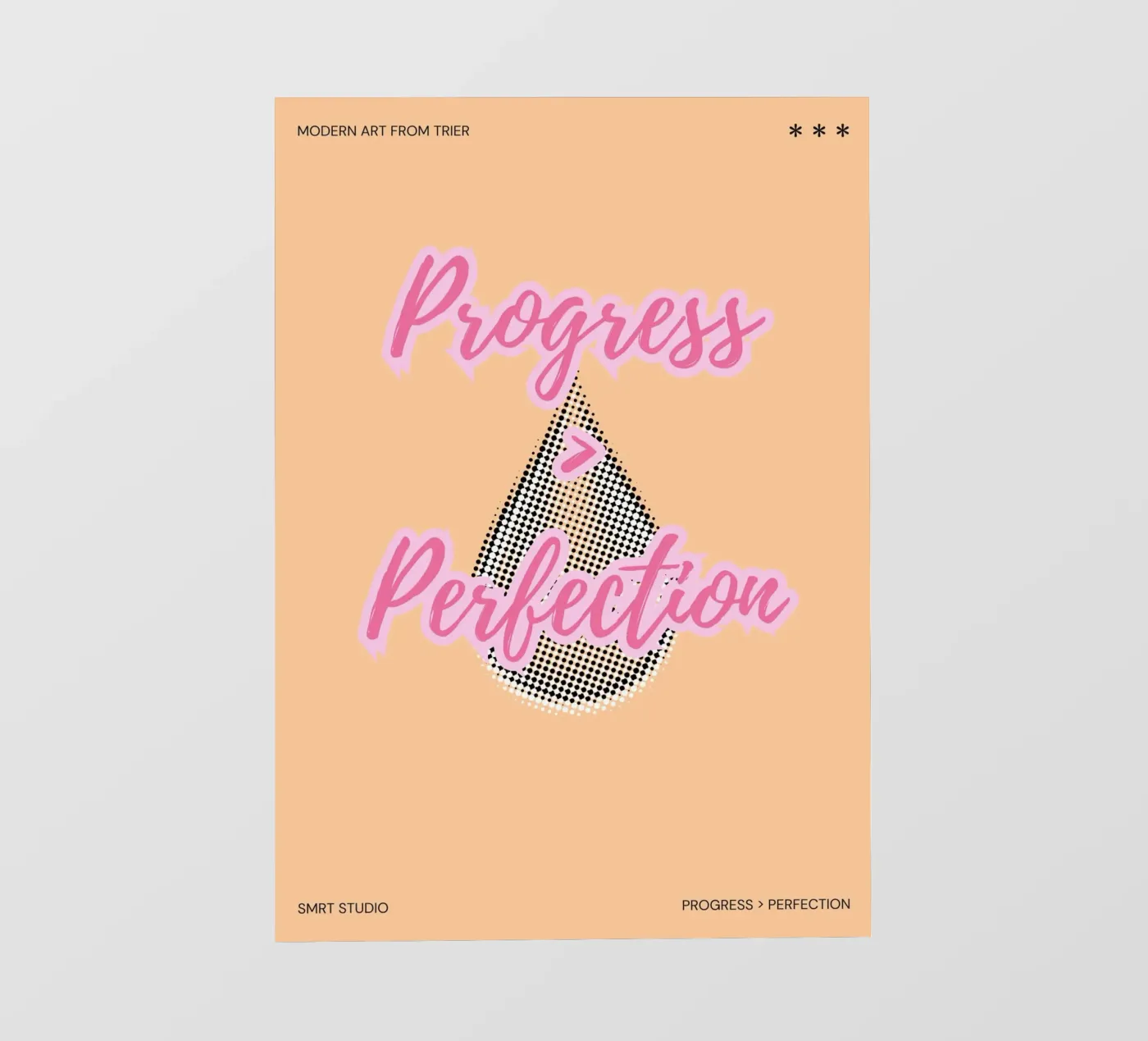 PROGRESS > PERFECTION backlit folie van SMRT STUDIO