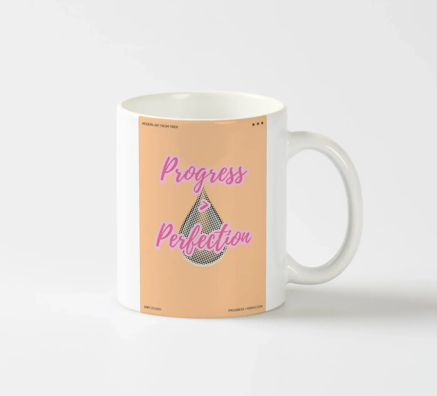 PROGRESS > PERFECTION tazza in ceramica da SMRT STUDIO