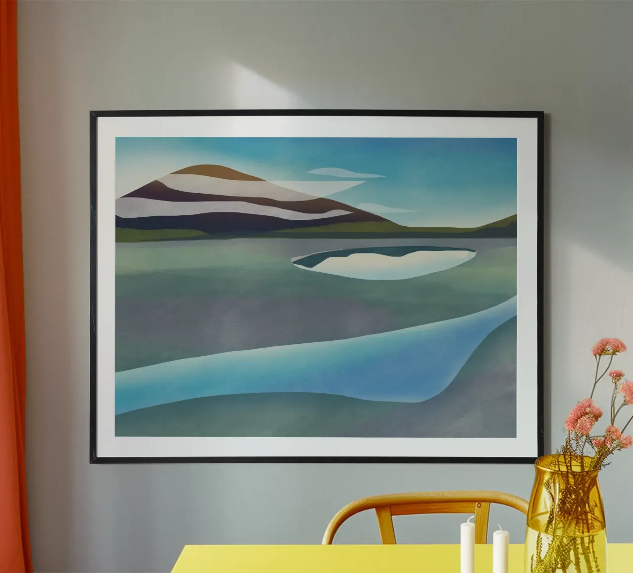 Lago degli specchi poster con telaio in alluminio da Little Dean