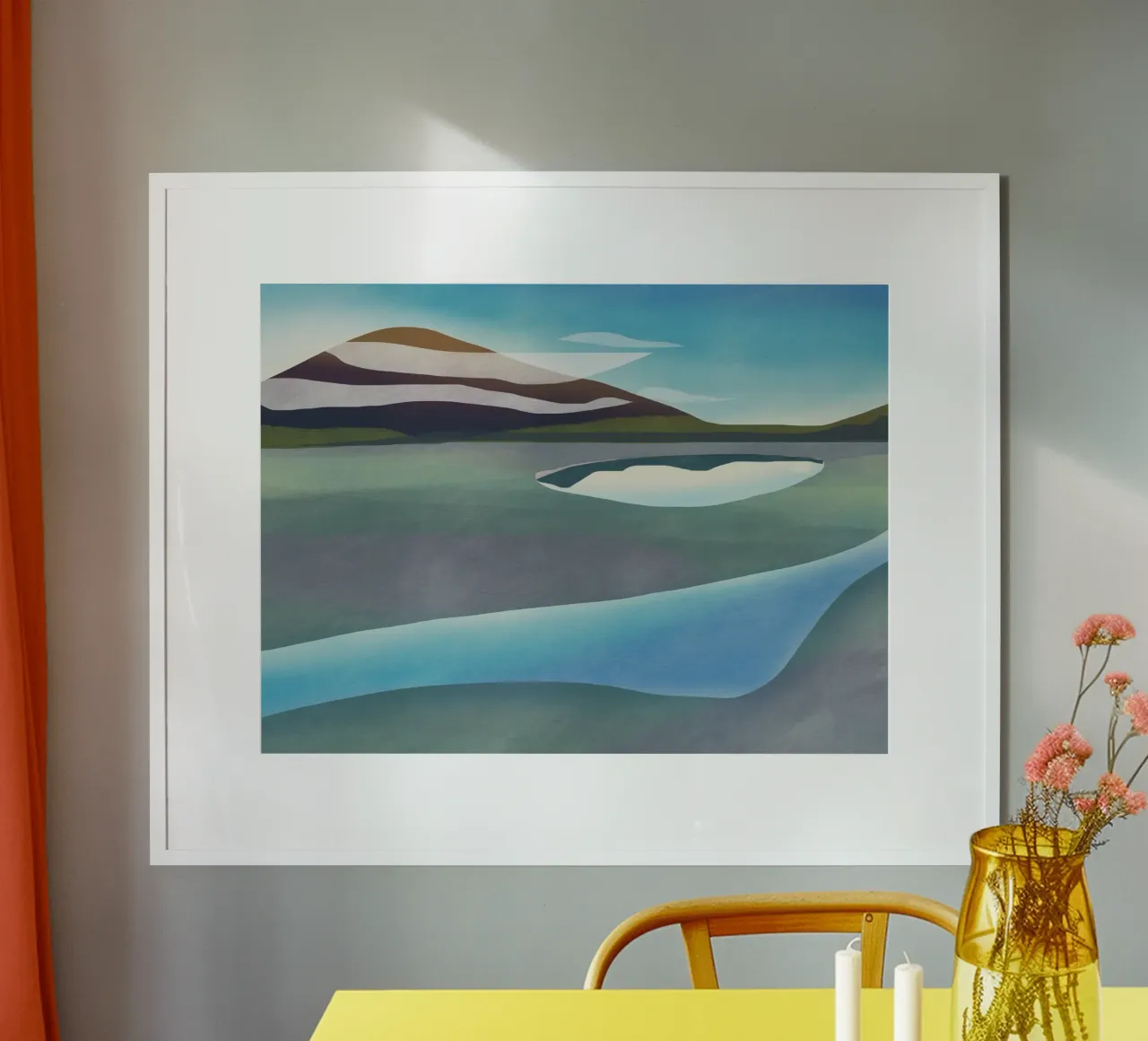 Lago degli specchi poster con telaio in alluminio da Little Dean