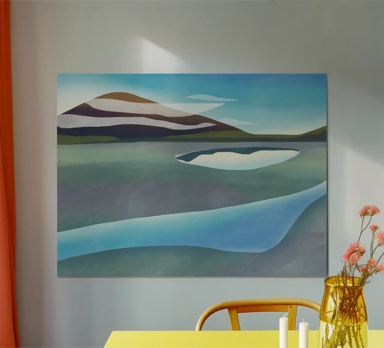 Lago degli specchi poster con telaio in alluminio da Little Dean