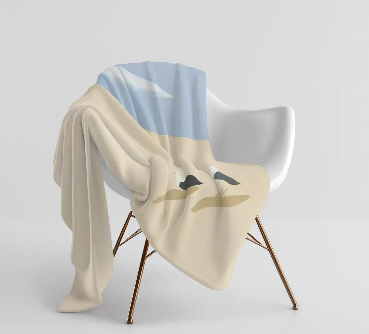 Sandy beach fleece blanket by Little Dean