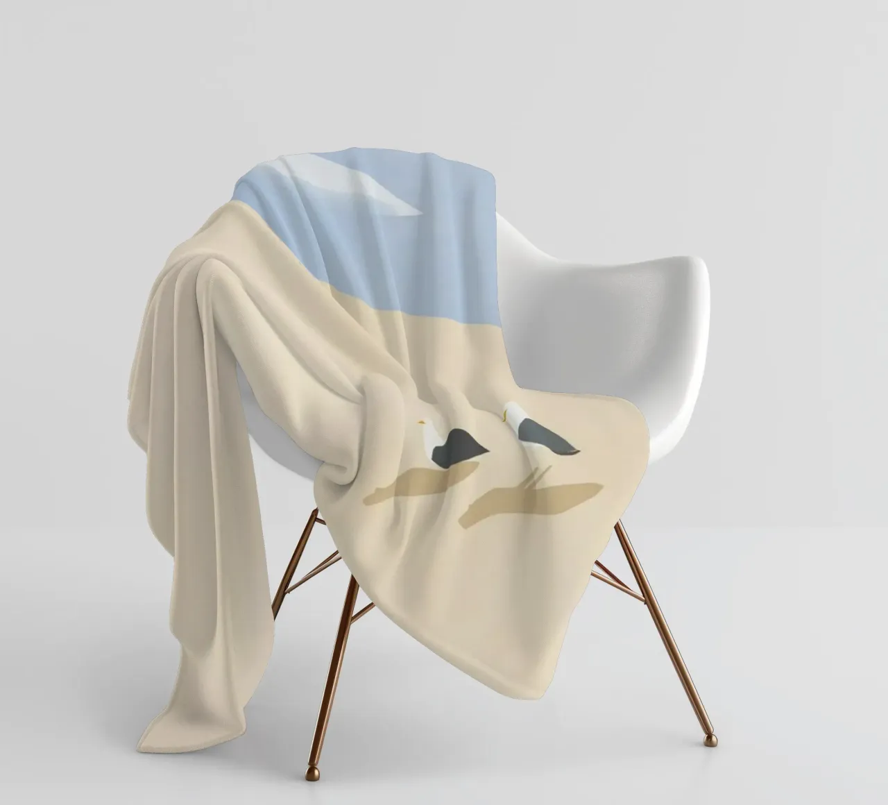 Sandy beach fleece blanket by Little Dean