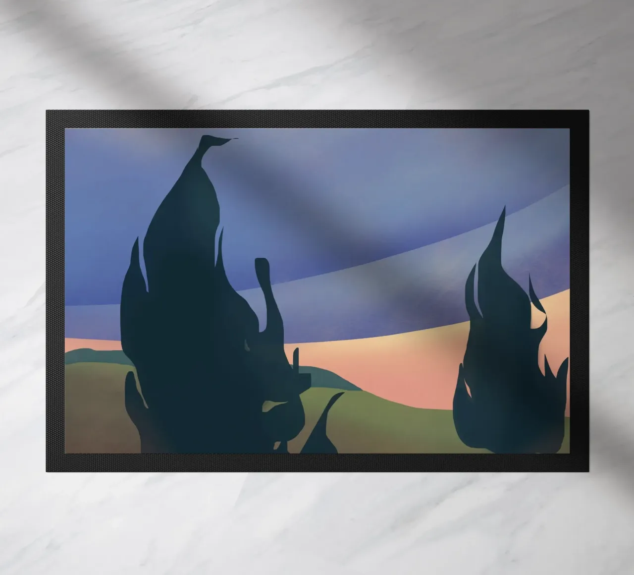 Dusk wind doormat by Little Dean