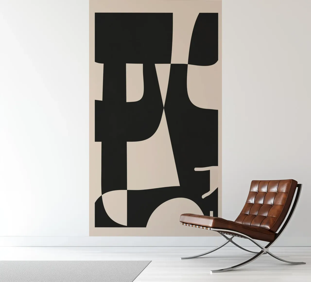 Modern Black And White Abstract Art 1 papel para pared de cityart