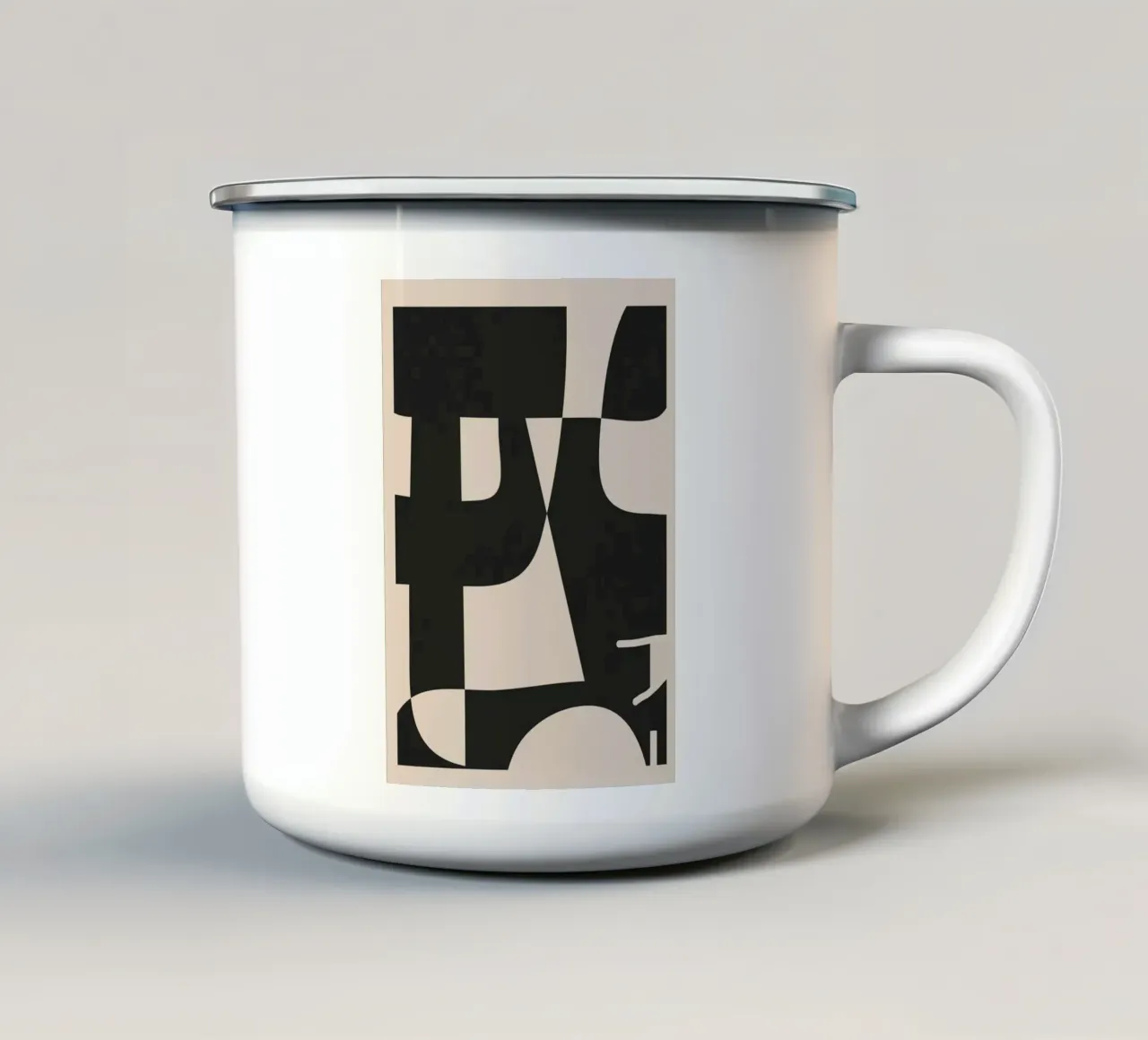 Modern Black And White Abstract Art 1 tazza in smalto da cityart