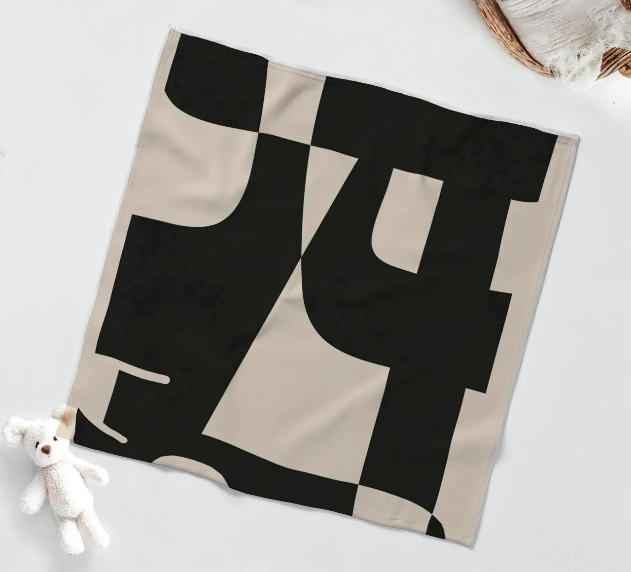 Modern Black And White Abstract Art 1 coperta in pile da cityart