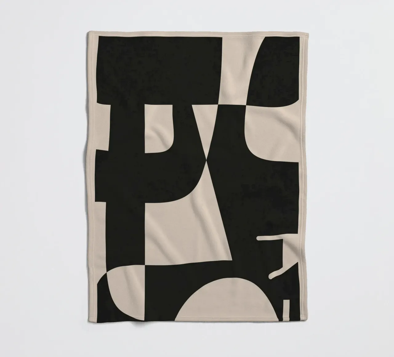 Modern Black And White Abstract Art 1 coperta in pile da cityart