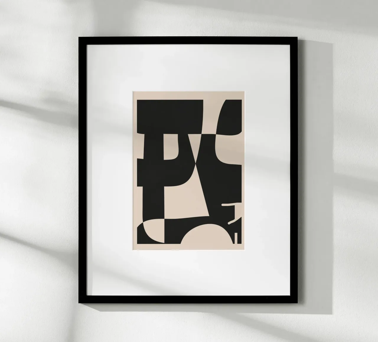 Modern Black And White Abstract Art 1 poster con telaio in alluminio da cityart