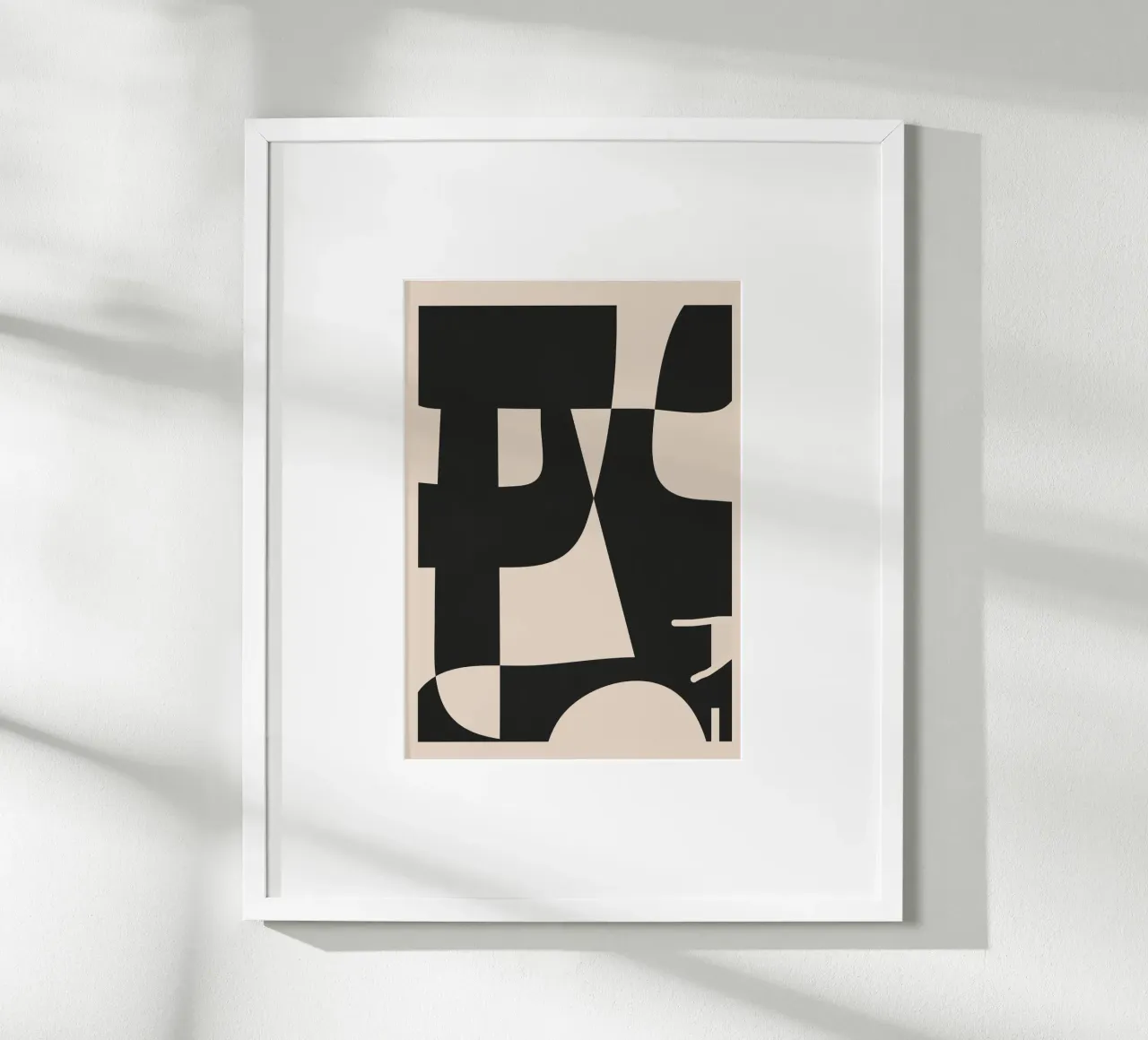 Modern Black And White Abstract Art 1 poster con telaio in alluminio da cityart